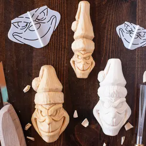 Christmas Monster Wood Carving Stencil | 3D Printed Template