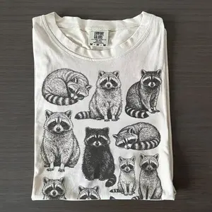 Raccoons 90s Vintage Tattoo Style Graphic Tshirt, Retro Comfort Colors Y2k Trash Panda Unisex Shirt