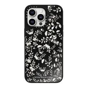 Casetify Mirror White Floral Phone Case-suitable for iphone 14 15 pro max, 14 15 pro