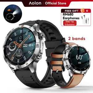 【Premium Business】Aolon GT6 Pro Rugged Outdoor Smartwatch: 1.51 inch AMOLED, LED Flashlight, Compass, Bluetooth Call, Fitness Tracker. Features 5-Button design, 60-Day Battery, 1ATM and IP68 Water-Resistant. #summerwins#outdoorfun#fathers day gift