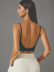 Women's U-Back Deep Back Bra, Soft Steel Ring, Sexy Lace Trim, Breathable Cup, Adjustable Straps, Wedding, Formal Dress, Summer Wear, Underwear