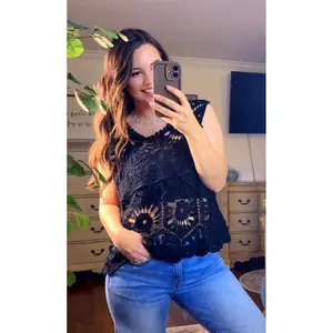 Intricate Crochet Round Neck Top