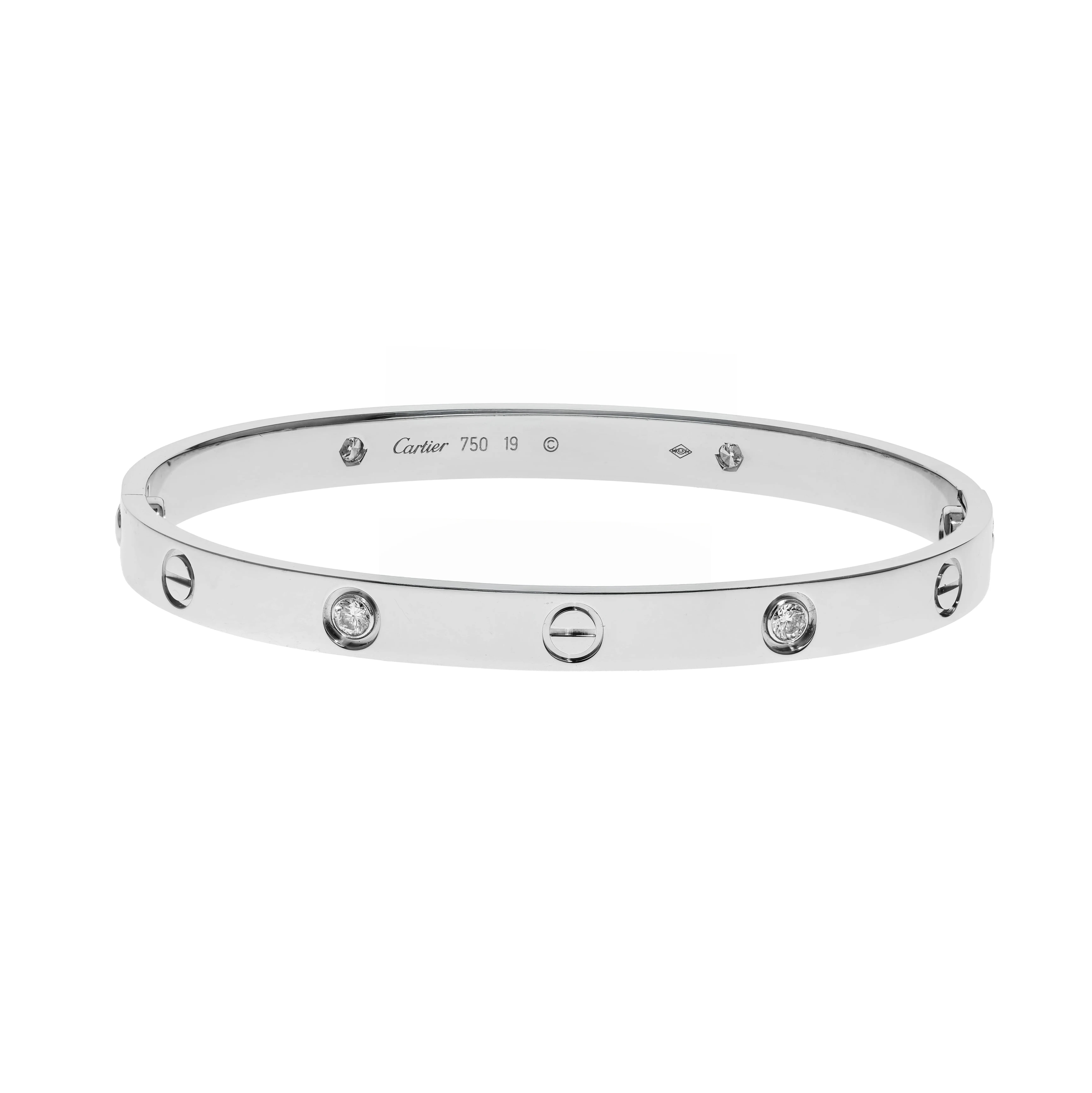 Pre-owned Cartier Love Bangle Bracelet Size 19