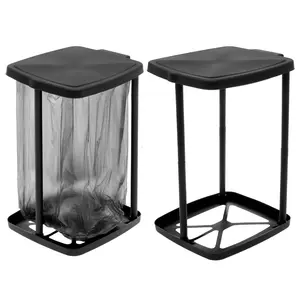 Outdoor Camping Home Foldable Trash Can, Adjustable Height Three Levels, Large Capacity Storage Bin, Plug Tube Garbage Rack