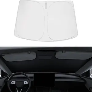 Foldable Car Windshield Sunshade for Tesla Model 3 & Model Y, Full Coverage UV Protection, Compatible with 2026 Model Y & 2017-2023 Model 3