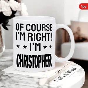 Excellent 1pc Personalized Christopher Ceramic Coffee Mug Insulated, Reusable, Hand Wash Only Ideal for Birthdays, Holidays, Christmas, New Year, ValentineS Day White Ceramic Mug