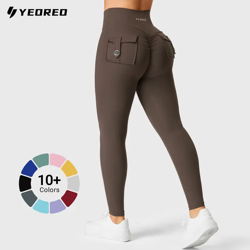 YEOREO Women's Glute Enhancing Yoga Pants - Seamless Crossover High-Waist Pocket Tights, Opaque, Ideal for Lower Body Workouts & Athleisure Wear, Yoga Pants For Women,outdoorfun