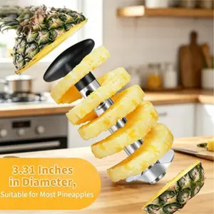 Pineapple Corer, Upgraded Reinforced Thicker Blade Pineapple Core Remover, Stainless Steel Pineapple Coring Tool for Home and Kitchen with Sharp Blades to Slice Fruit into RingsSolo Hot Shop