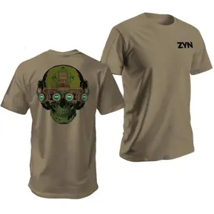 Casual Cotton Graphic Tee - Zyn Quad Night Vision Military Graphic Design T-Shirt Hottest Gift Trend for Tactical Gear Fans