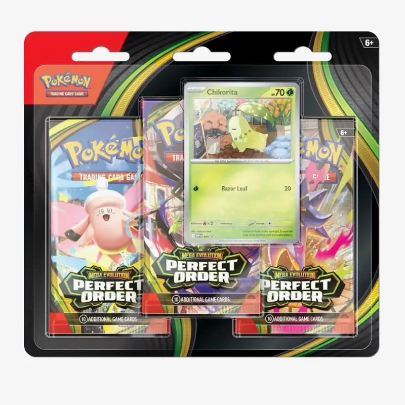 Pokemon Mega Evolutions Perfect Order Trading Card Packs, 3-Pack Blister