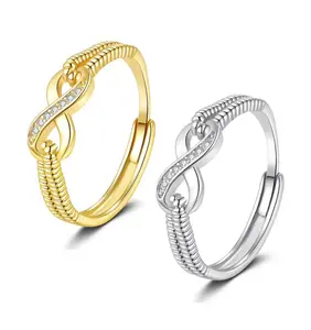 Adjustable Infinity Love Heart Ring for Women Birthday Christmas Valentine's Day Jewelry Gifts with Inspirational Message Card