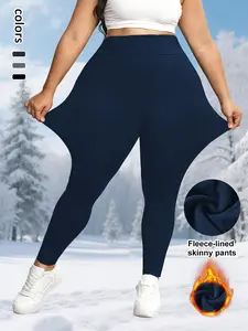 Women's Fall Winter Fleece Leggings, High Waist Elastic Leggings, Plus Size Comfortable Soft, Casual, Perfect for Everyday, Outdoor Activities and Home Leisure