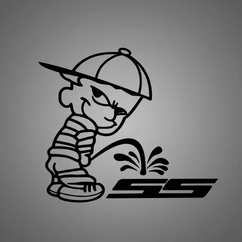 Calvin Peeing on Car Models - Funny Diss Vinyl Decals - Multiple ...