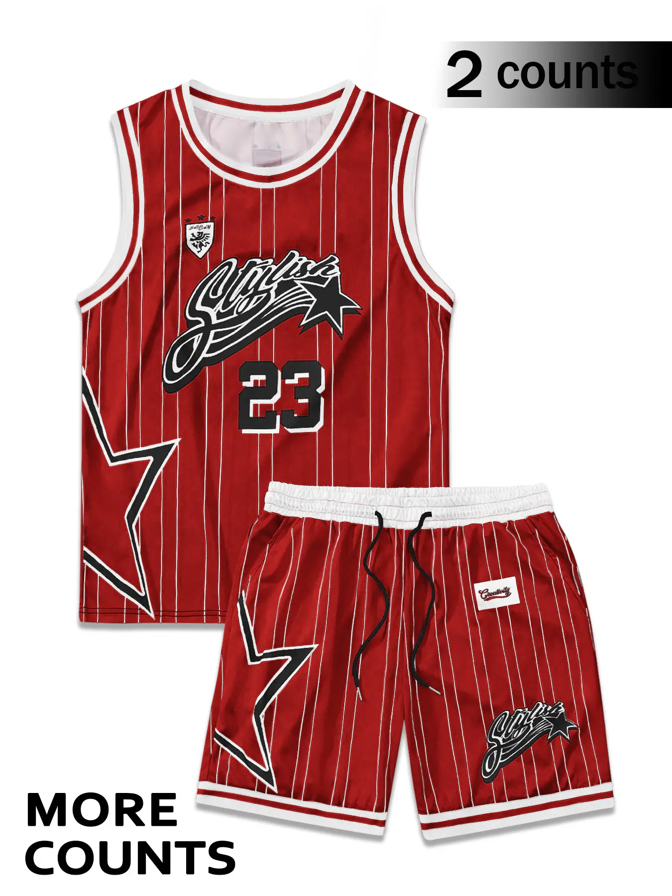 Two-Piece Set Men's Letter Print Basketball Jersey & Shorts Set, Regular Fit Casual Basketball Sleeveless V Neck Top & Shorts, Summer Clothes Set for Men