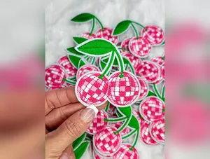 Disco Ball Cherries Embroidered Patch