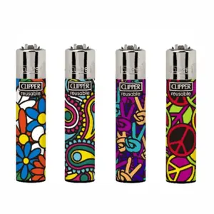Clipper Hippie Lighters- 1 ct- 4 Designs butane gas lighter