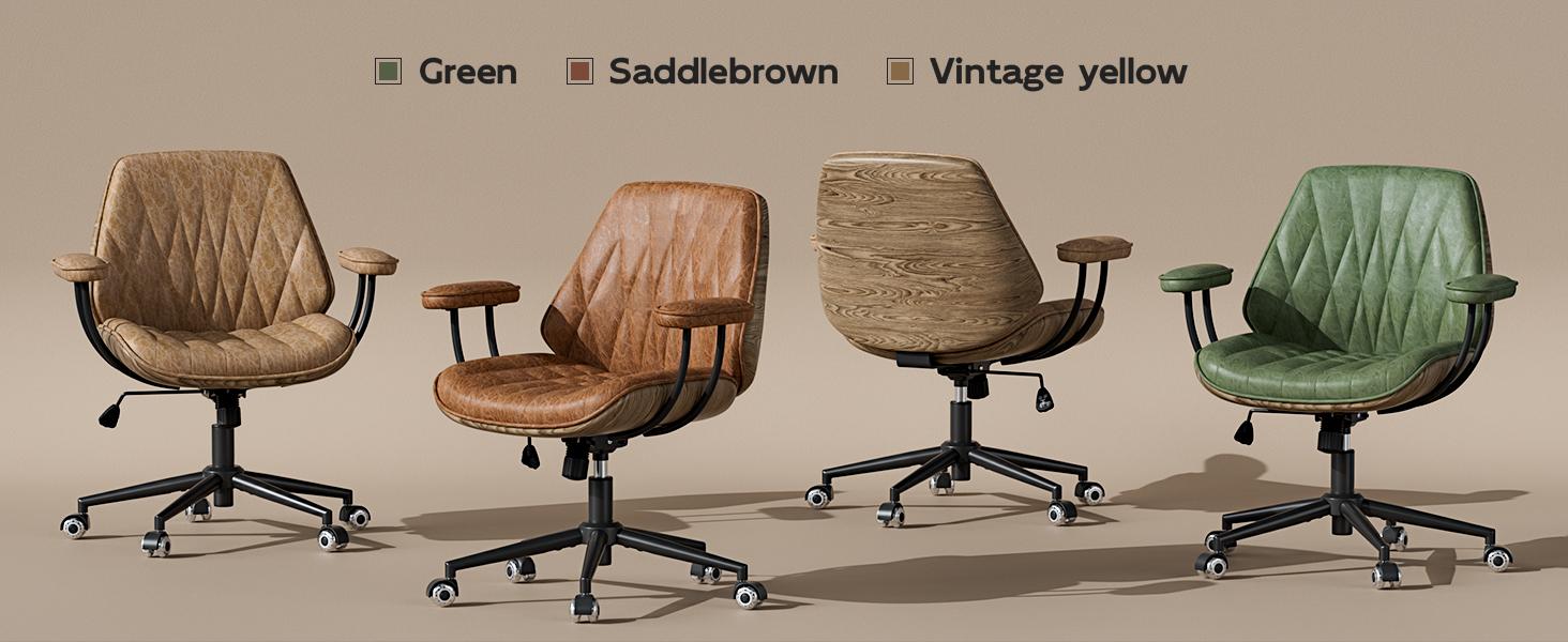 Adjustable Height Ergonomic Office Chair, 330LBS Load Capacity Leather Desk Chair with 90-120° Tilt, 360° Swivel & Silent Wheels, Rolling Computer Chair for Home & Office Adjustable Height Ergonomic Office Chair, 330LBS Load Capacity Leather Desk Chair with 90-120° Tilt, 360° Swivel & Silent Wheels, Rolling Computer Chair for Home & Office