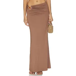 MORE TO COME Brixton Maxi Skirt in Tan