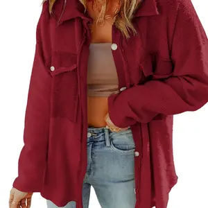 Fiery Red lightweight relaxed Shacket