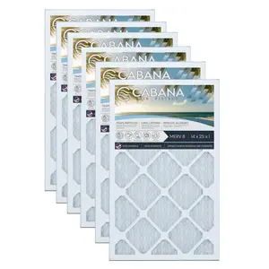 Cabana Air Filters 6 Pack HVAC Furnace Air Filters, MERV 8, 14 x 25 x 1, White