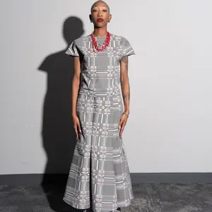 Structured Cap-Sleeve Top & Fluted Trumpet Maxi Skirt | Statement Editorial Outfit
