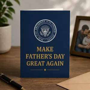 Make Dad Great Again Funny Father’s Day Talking Card, Roast Comedy Greeting Card with Sound, Gift for Dad & Grandpa