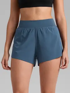 CRZ YOGA High Waisted Dolphin Athletic Running Shorts for Women 3" High Split Comfy Mesh Liner for Gym Workout Track