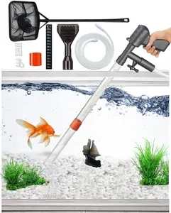 Aquarium Gravel Cleaner [2025 Edition] Vacuum Fish Tank Vacuum Cleaner Tools for Aquarium Water Changer with Aquarium  Fish Net kit Use for Fish Tank Cleaning Gravel and Sand