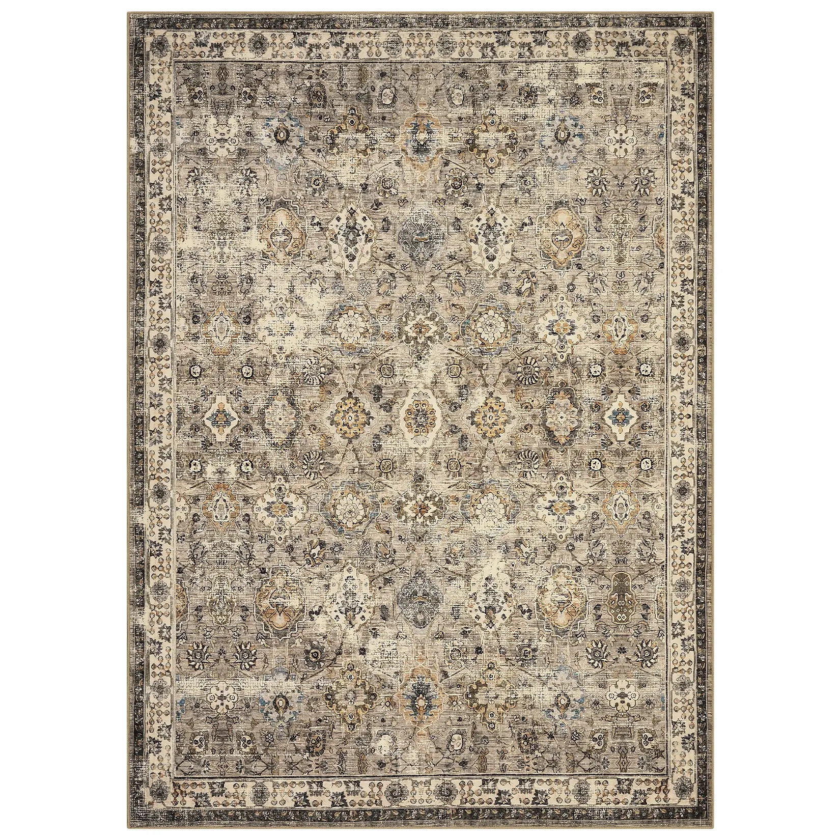 Washable Foldable Printed Carpet, Persian Classic Depth, Excellent for Various Interiors