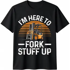 100% cotton Unisex Funny Forklift Art for Men Women Certified Forklift Drivers T-Shirt