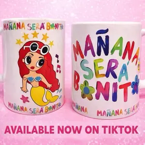 Mañana será bonito - Colorful Mermaid Design Mug with Fun Stars and Flowers - Perfect for TikTok Fans - Available Now on TikTok
