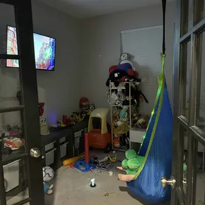 Colorful Swing Seat Set with Lights, Hanging Hammock Chair with Inflatable Pillow, Indoor and Outdoor Use, Festival Gift, Swing Egg Chair