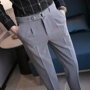 Men's slim straight drape comfortable pants tight trousers Korean version of leisure suit pants.