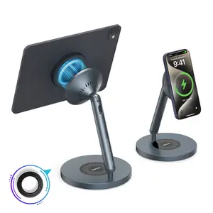 Nillkin SnapBranch Pro Magnetic Charging Station for iPad & iPhone, 360° Rotating Desk Stand with MagSafe Wireless Charger, Adjustable Aluminum Holder for Office, Home & Kitchen Use