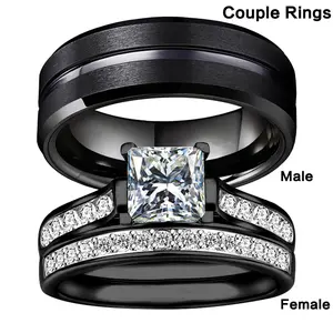 New Crystal Diamond Ring Popular Women's Couple Rings Jewelry