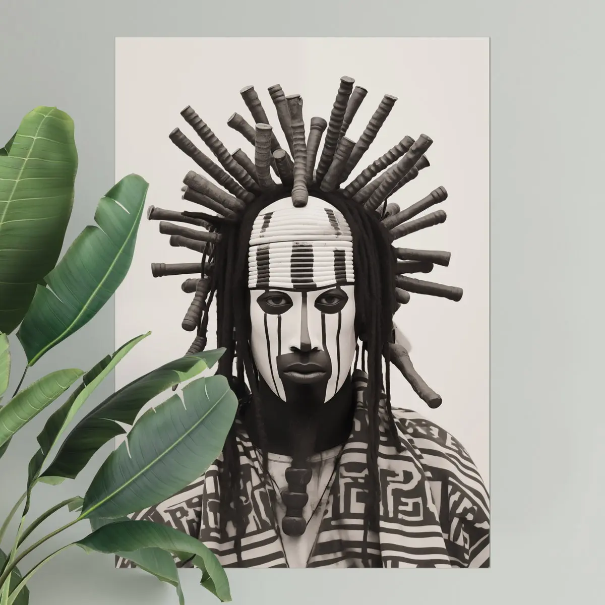 African Portrait, African Tribal Mask Poster, Photography Artwork, African Man Wall Art, Room Decor, Unframed