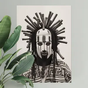 African Portrait, African Tribal Mask Poster, Photography Artwork, African Man Wall Art, Room Decor, Unframed