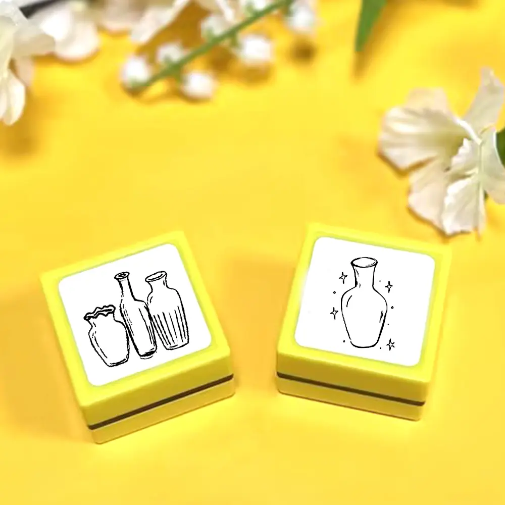 Creative Vase Design Stamp, Decorative Flower Pot Pattern, Ideal for Card Making, Drawing, Scrapbooking, Diary Creation, Handmade Crafts