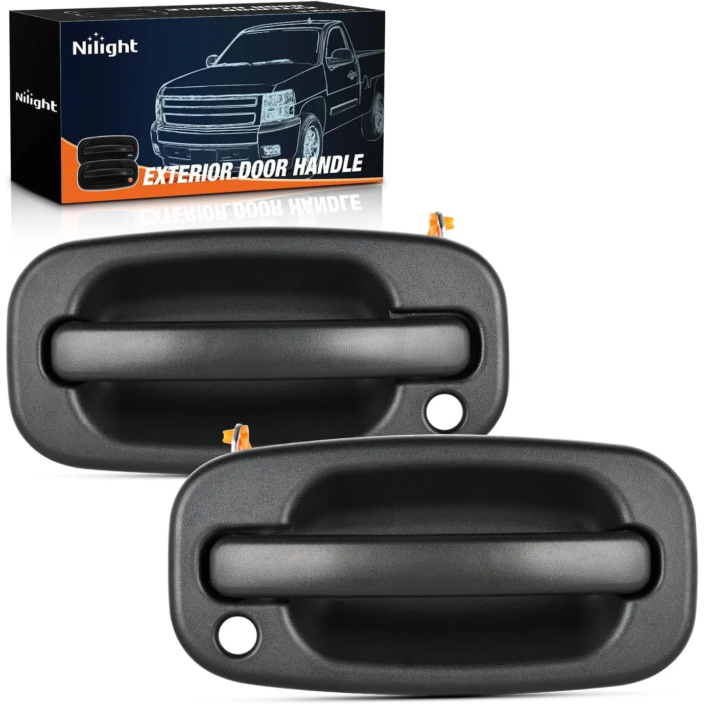 Exterior Front Left Right Car Door Handle with Keyhole Fit for 1999 00 01 02 03 04 05 06 07 Cadillac Escalade Chevy Avalanche Silverado Tahoe GMC Sierra Yukon Denali Replaces#15034985,15034986