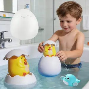 Kids Water Play Toys Bathroom Water-Spraying Dinosaur Eggs Baby Bath Shower Spray Toys Floating Water-Spraying Yellow Duck/Spraying Dinosaur/Spraying Penguin Interactive Sensory Toys、Soothing Toys / Calming Toys