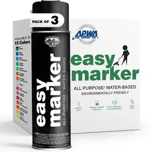 Fox Valley Easy Marker Inverted Marking Spray Paint - 18 oz (Pack of 3), Upside Down Marking Paint for Grass & Tree Marking, Parking Lot, Quick Drying & Durable