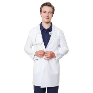 PERSONALIZED EMBRODIERY LAB COAT FOR MEN Classic Menswear Long Embroidery