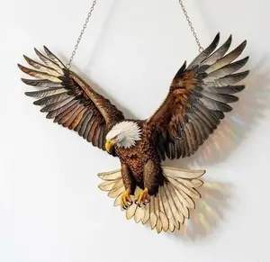 Bald Eagle Stained Acrylic Suncatcher, Wild Animal Window Hanging Decoration, Wildlife Style For Him or Animal Lover