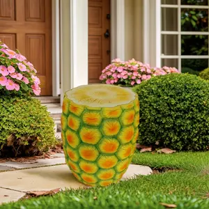 ARCH 14" Oversized Pineapple Shaped Resin Stool, Side Table, Plant Stand, Innovative Multi-Use Decorative Furniture for Home Decor, Garden Decor, Patio, Balcony, Indoor & Outdoor Decoration