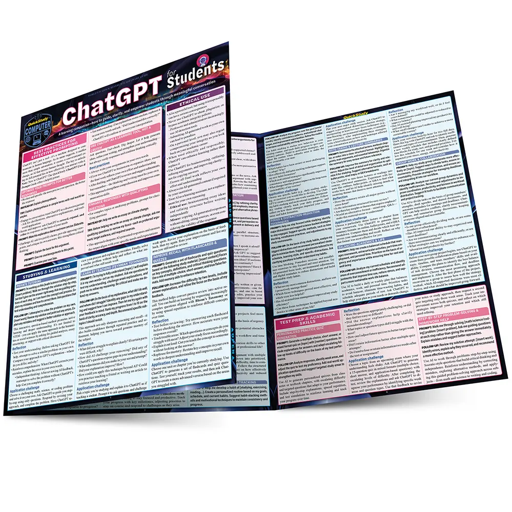 QuickStudy ChatGPT for Students Laminated Reference Guide