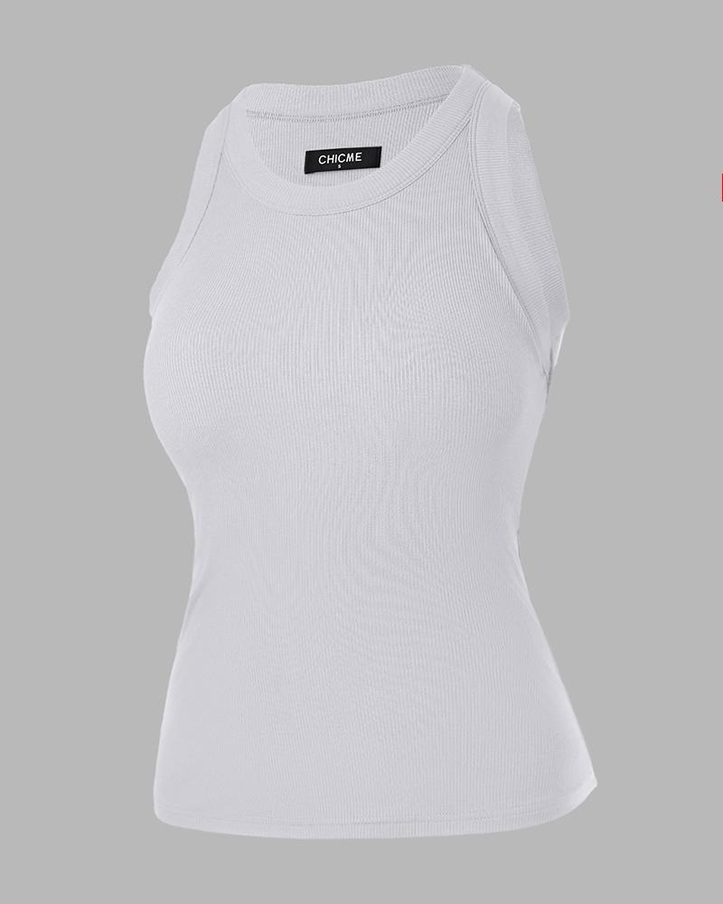 ChicMe 2 Piece Tank Tops with Built in Bras Athletic Tank Tops for Women Ribbed Tank Top/Ribbed Built-in Bra Tank Top