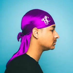 Silky Satin Durag for 360 Waves | Purple