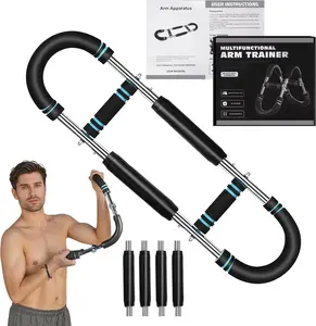 30-120Lb Twister Arm Trainer,Adjustable Arm Chest Exerciser with 4 Resistance Springs for Men & Women Upper Body Workout,Detachable Power Twist Home Fitness Equipment FASTORS