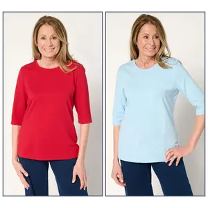 Denim & Co. Essentials 2-Pack Favorite Jersey Ballet Sleeve Tops