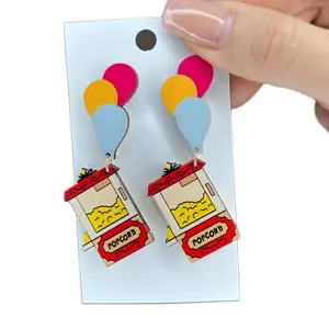 Popcorn machine earrings